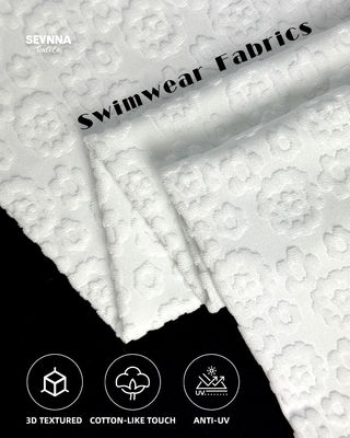 テクスチャードスイムファブリック 95% リサイクルポリエステル 高い耐塩素性