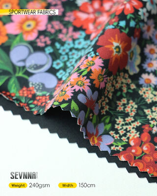 45% ポリエステル + 35% ナイロン + 20% スパンデックスと 240 GSM サイクリングアパレートの重量