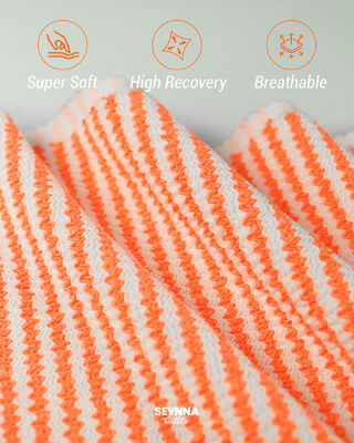 95% リサイクルポリエステル + 5% スパンデックス,重量 280gm,水着の呼吸能力が高い