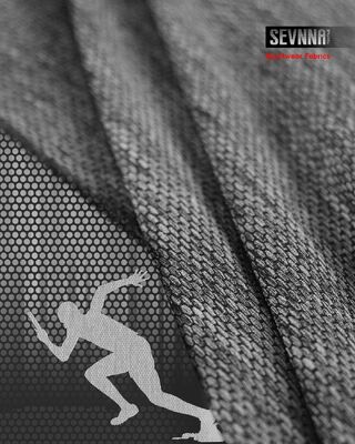 160cm幅、ナイロン60%、ポリエステル28%、スパンデックス12%の165gsmダブルニット生地。耐久性のある衣料品向け。