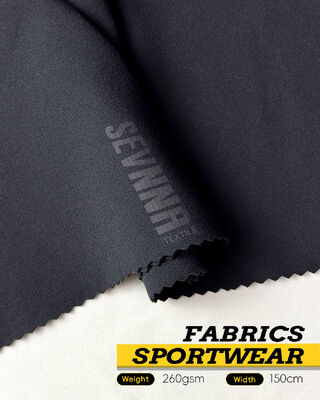 260gsm ヨガウェア生地 ストレッチ・防臭・リサイクルポリエステル・スパンデックス アクティブウェア用