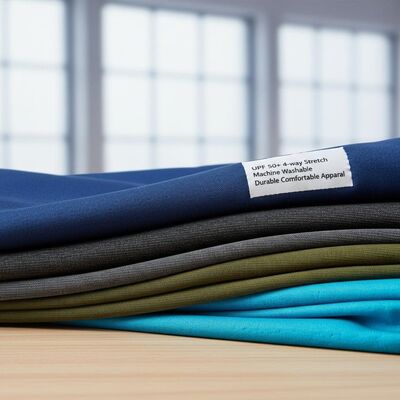 UPF 50+ 4方向ストレッチマシン 耐久性のある快適な服のための洗えるランニング布