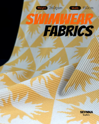 260gsm 高塩素耐性 UPF 50+ テクスチャードスイムファブリック（耐久性のある水着用）