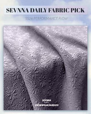 320gsm UPF 50+ Textured Swim Fabric with High Chlorine Resistance for Durable Swimwear