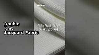 ジャカードスタイルのリサイクルポリエステルダブルニット生地、幅160cm、環境に配慮した衣料品向け